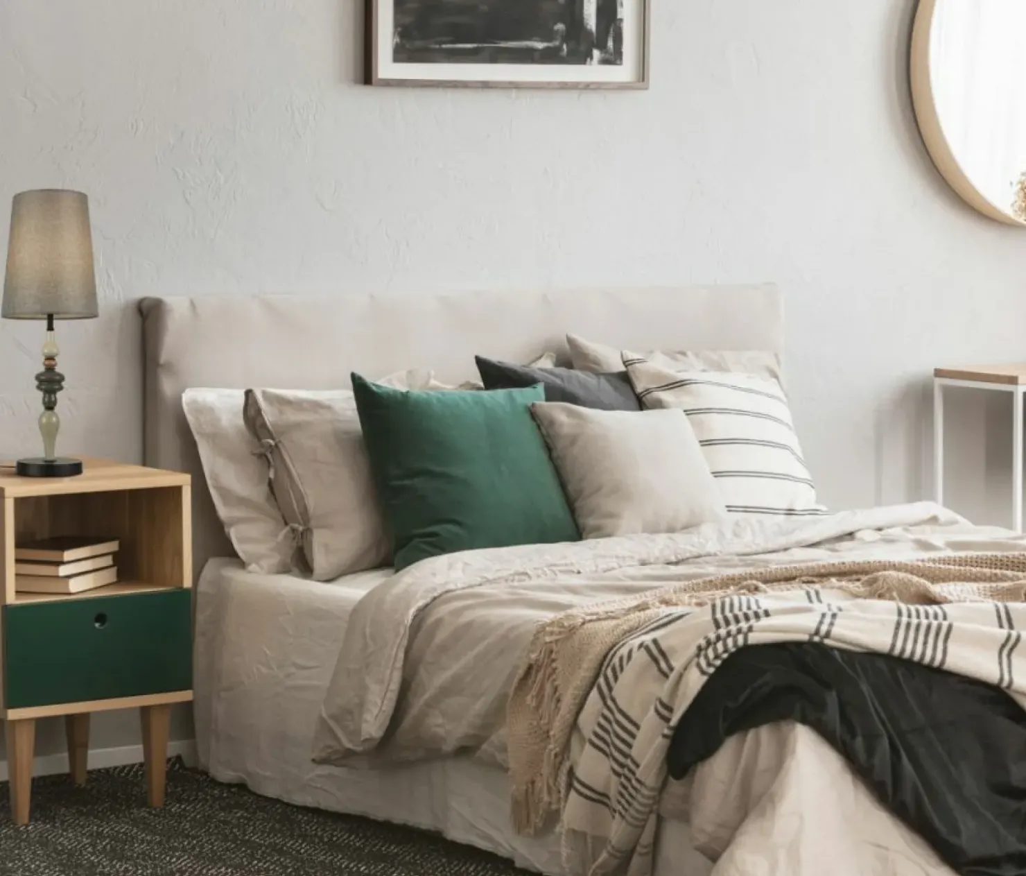 Abażurowa, elegancka lampka do salonu TB-22374A-BK NEROM | Kaja*Sklep Kaja Shop