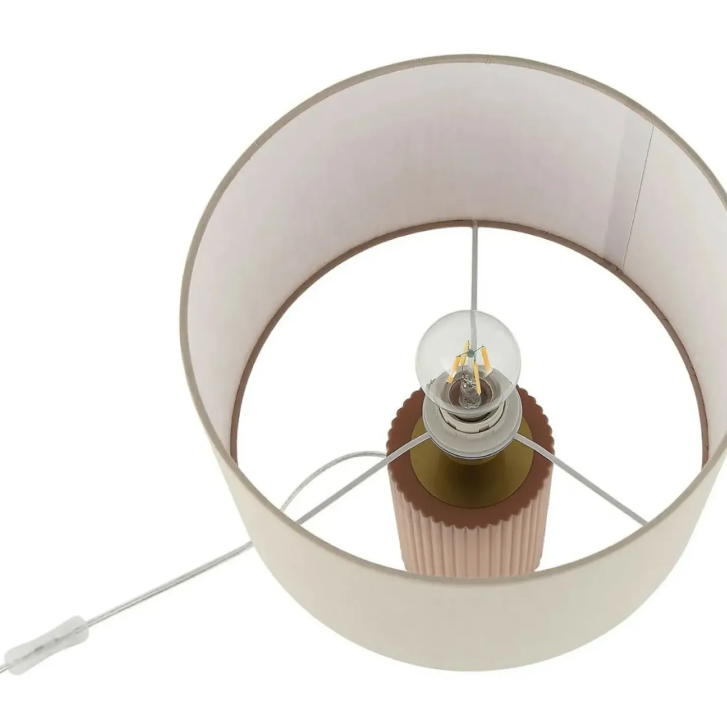 Abażurowa lampka stołowa do salonu LP-787/1T BEŻOWA TOKIO | Kaja*Sklep Kaja Store
