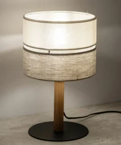 Abażurowa lampka stołowa w stylu naturalnym TK 5596 z serii ECO | Kaja*Sklep Kaja Cheap
