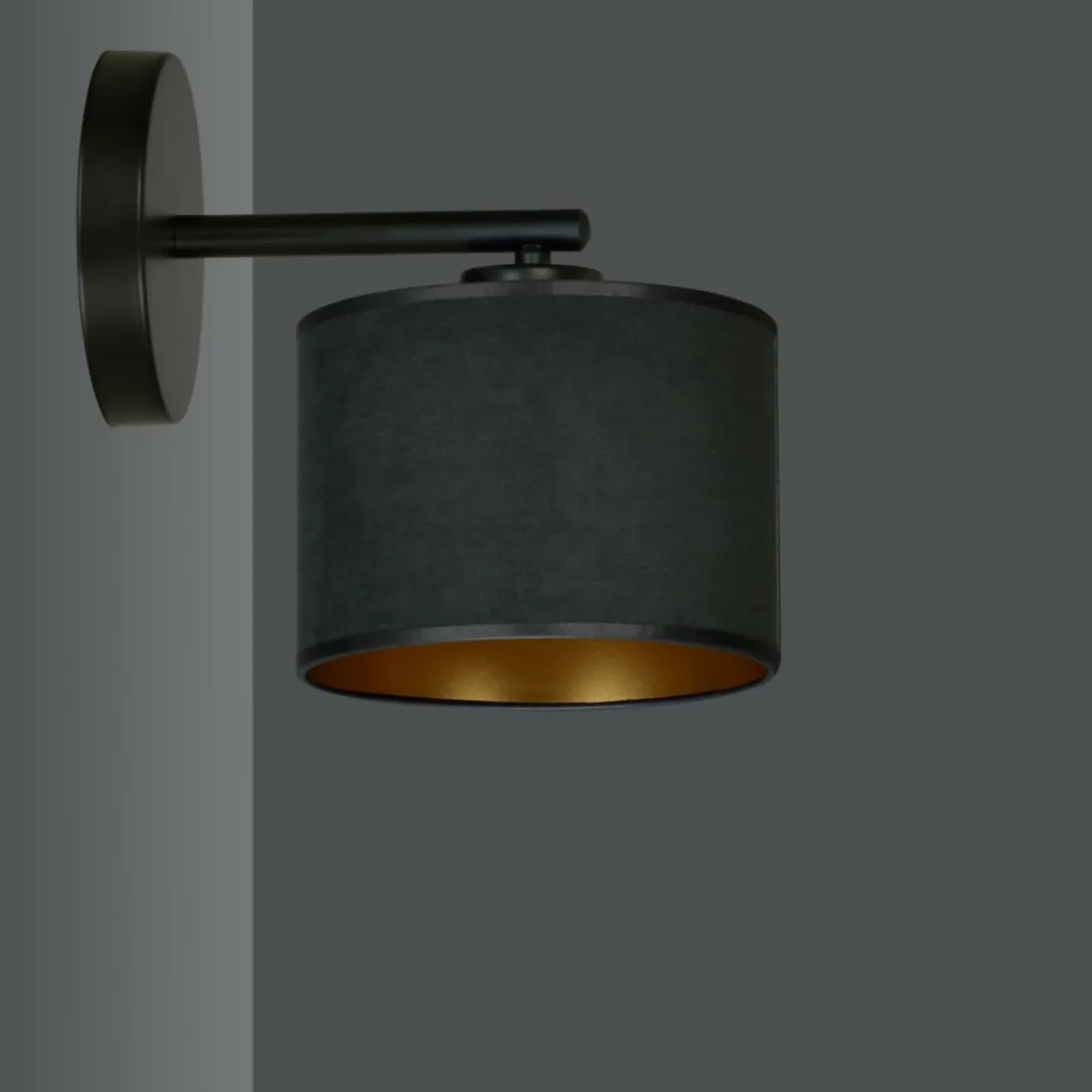 Abażurowa, prosta lampa ścienna do sypialni 1054/K1 HILDE | Kaja*Sklep Kaja Sale