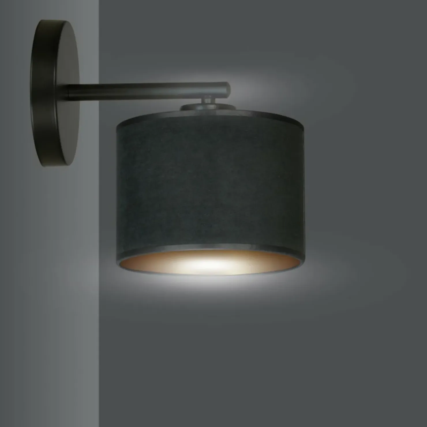 Abażurowa, prosta lampa ścienna do sypialni 1054/K1 HILDE | Kaja*Sklep Kaja Sale