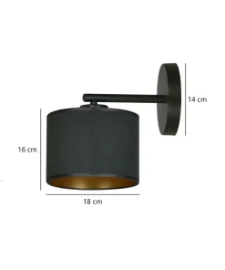 Abażurowa, prosta lampa ścienna do sypialni 1054/K1 HILDE | Kaja*Sklep Kaja Sale