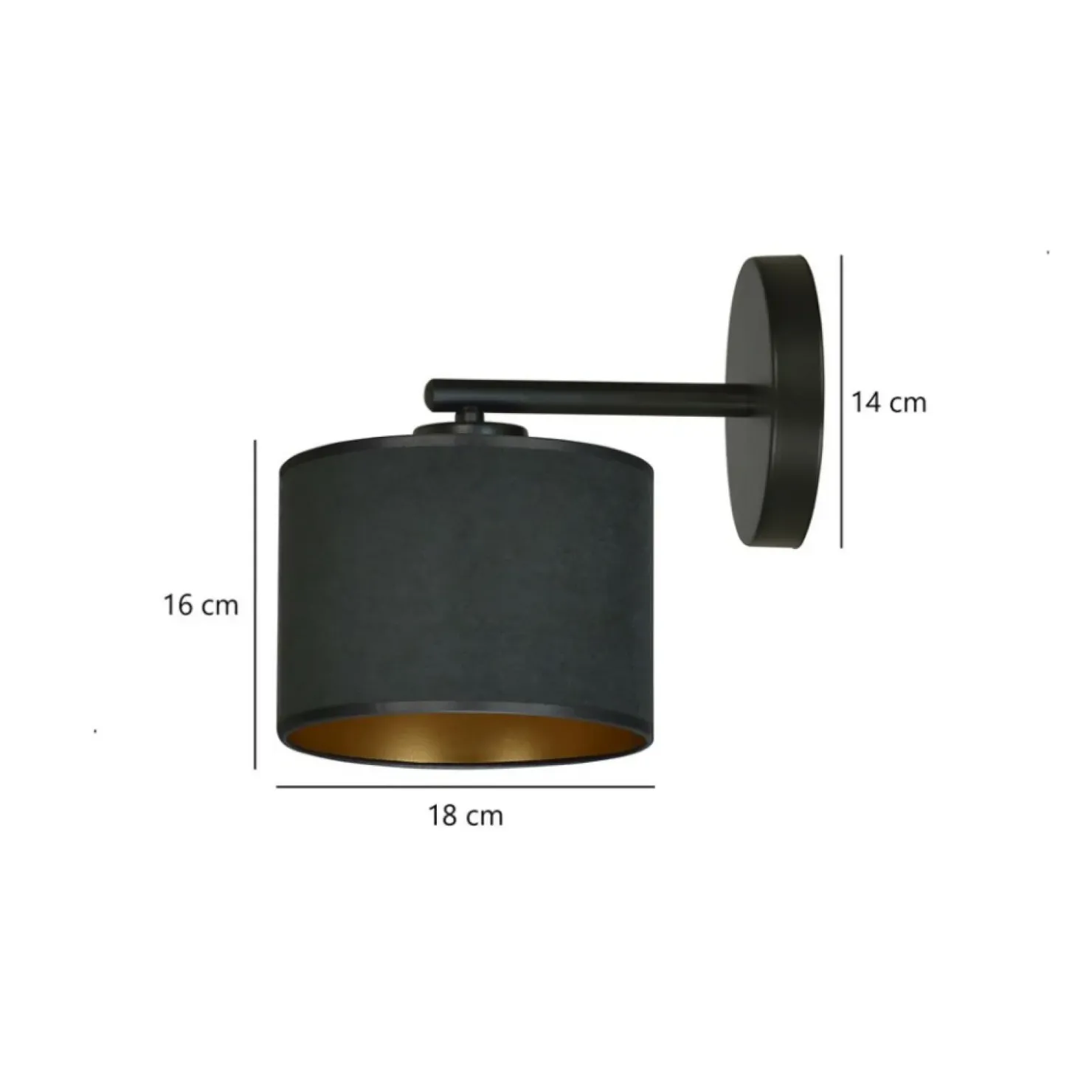 Abażurowa, prosta lampa ścienna do sypialni 1054/K1 HILDE | Kaja*Sklep Kaja Sale