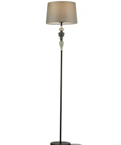 Abażurowa, prosta lampa stojąca do salonu FL-22374A-BK NEROM | Kaja*Sklep Kaja Discount