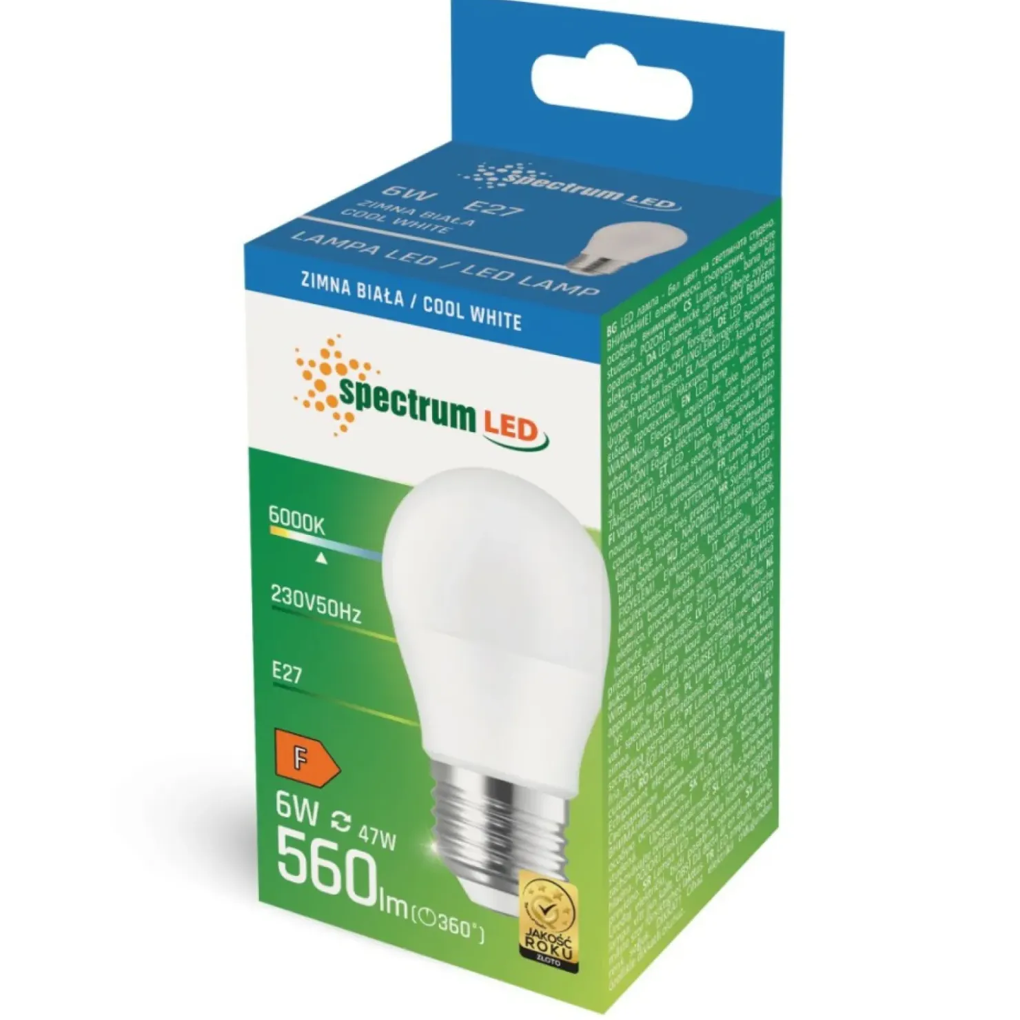 Żarówka kulka LED duży gwint zimna 6W SpectrumLED 13025 | Kaja*Sklep Kaja Outlet