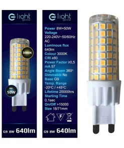 Żarówka LED G9 barwa ciepła 3000K 8W EKO-LIGHT EKZA336 | Kaja*Sklep Kaja Online