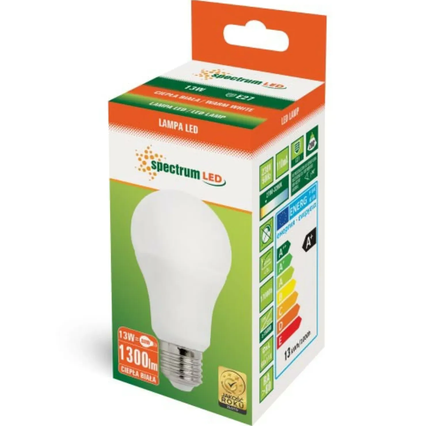 Żarówka LED gruszka E27 ciepła 13W SpectrumLED 13892 | Kaja*Sklep Kaja Discount