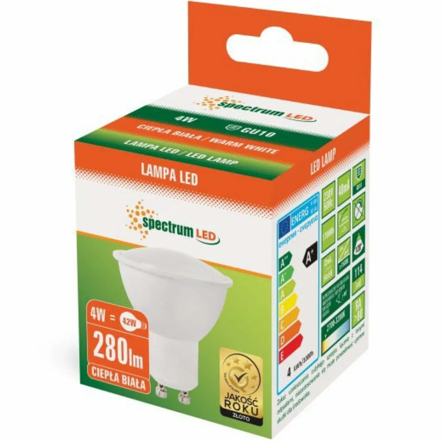 Żarówka LED GU10 4W światło ciepłe SpectrumLED 13259 | Kaja*Sklep Kaja Clearance