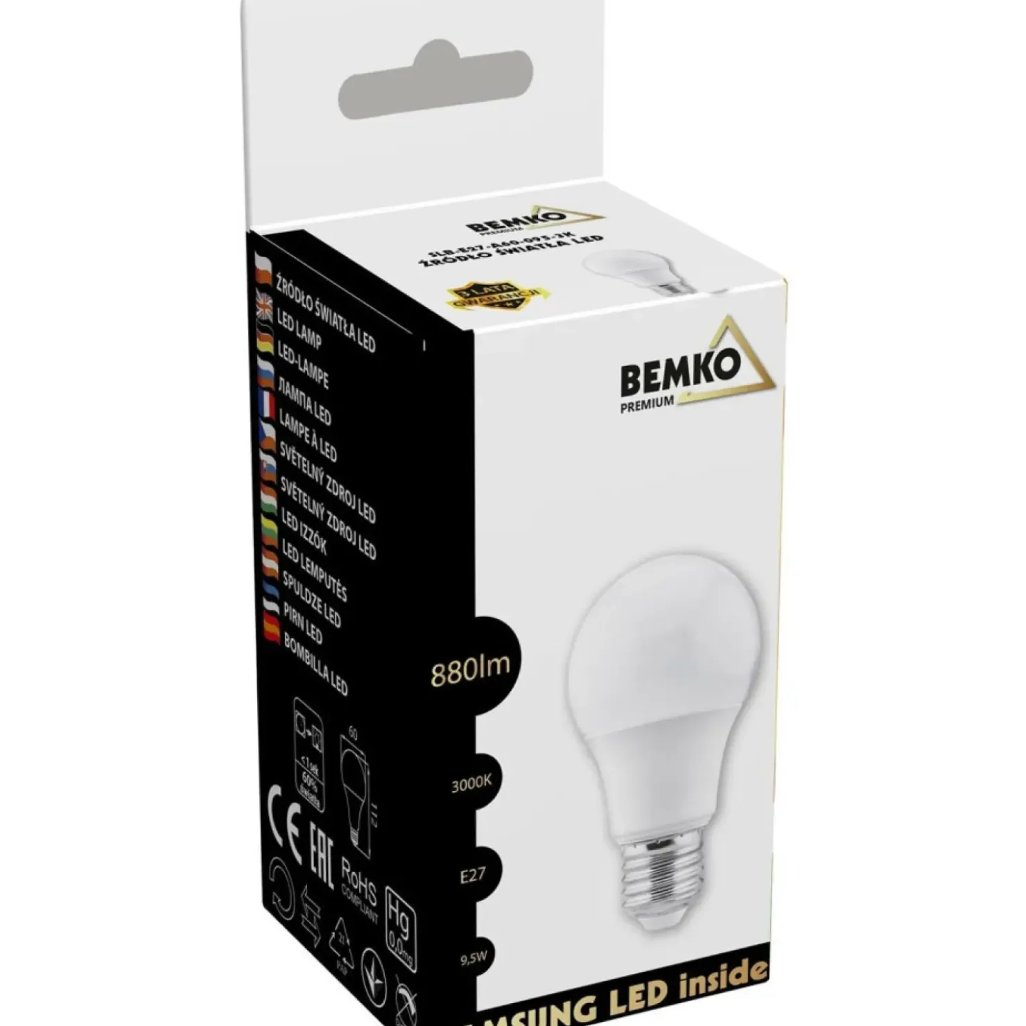 Żarówka LED SAMSUNG ciepła 3000K E27 9,5W BEMKO A60 | Kaja Oświetlenie*Sklep Kaja Hot