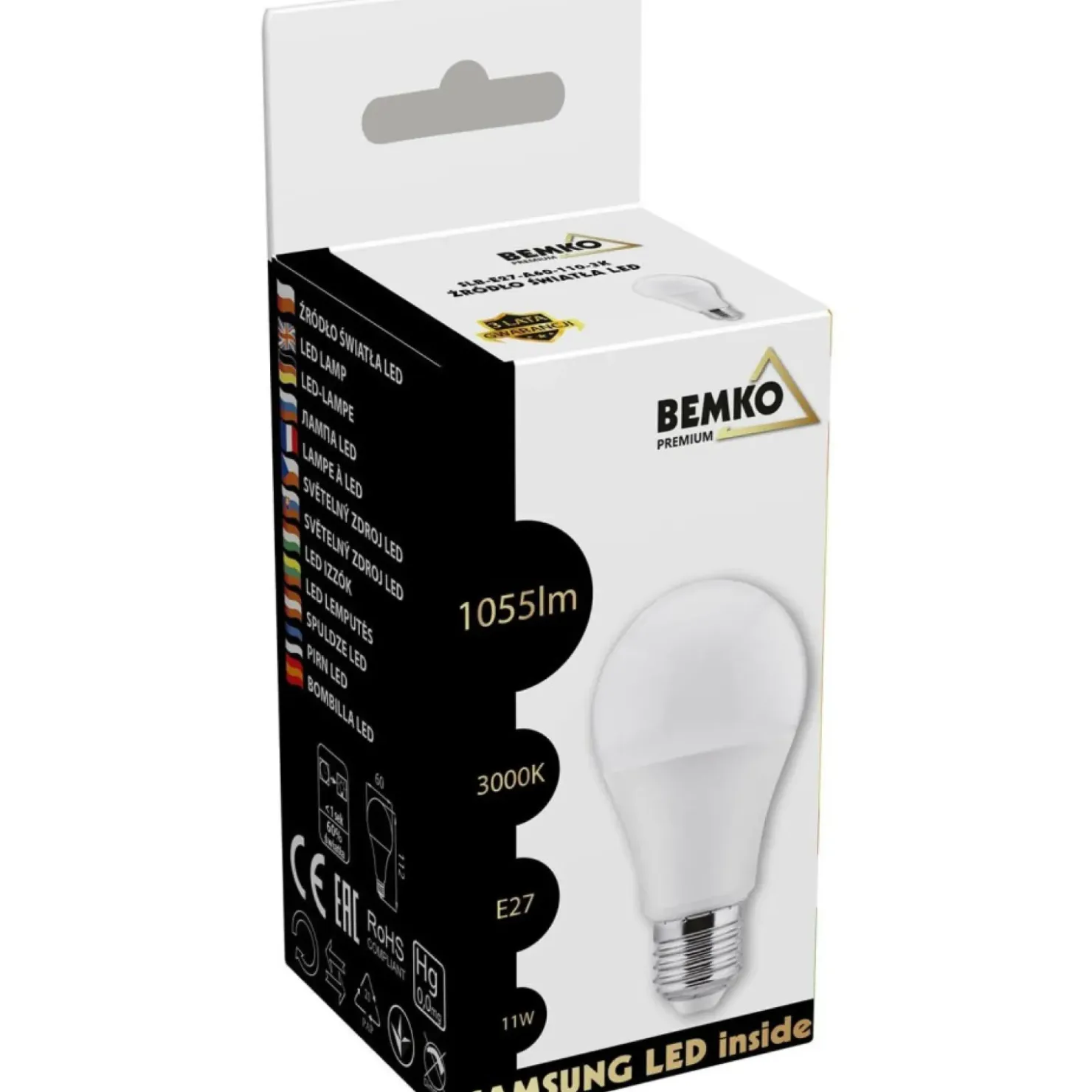 Żarówka LED SAMSUNG ciepła 3000K E27 11W BEMKO A60 | Kaja Oświetlenie*Sklep Kaja Online