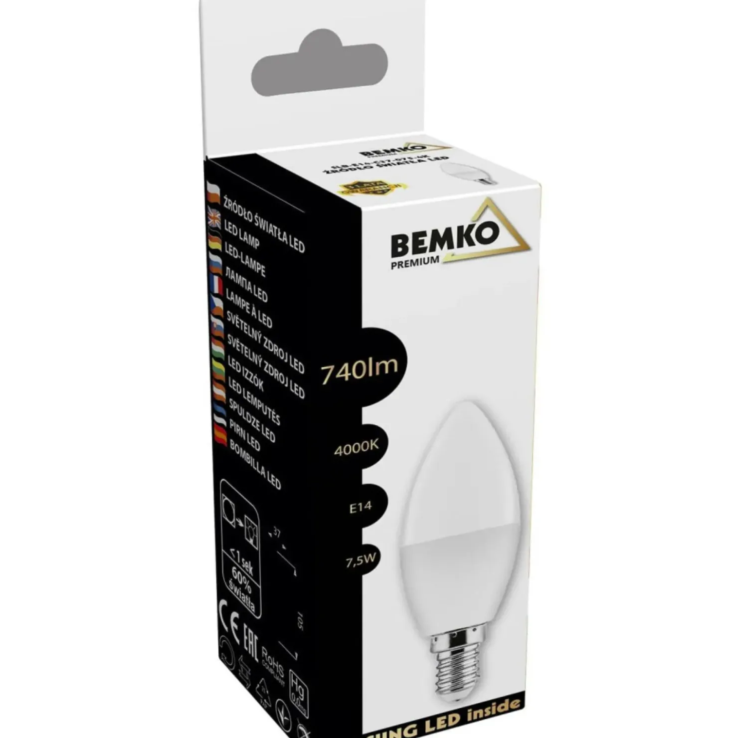 Żarówka LED SAMSUNG neutralna 4000K E14 7,5W BEMKO C37 | Kaja*Sklep Kaja New