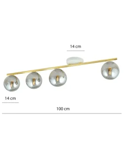 Shop Sklep Kaja Asymetryczna, dekoracyjna lampa sufitowa do holu 1251/4 z serii MONZA
