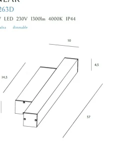 Łazienkowy kinkiet LED ze ściemniaczem 57cm MX W0263 LINEAR | Kaja*Sklep Kaja Best Sale