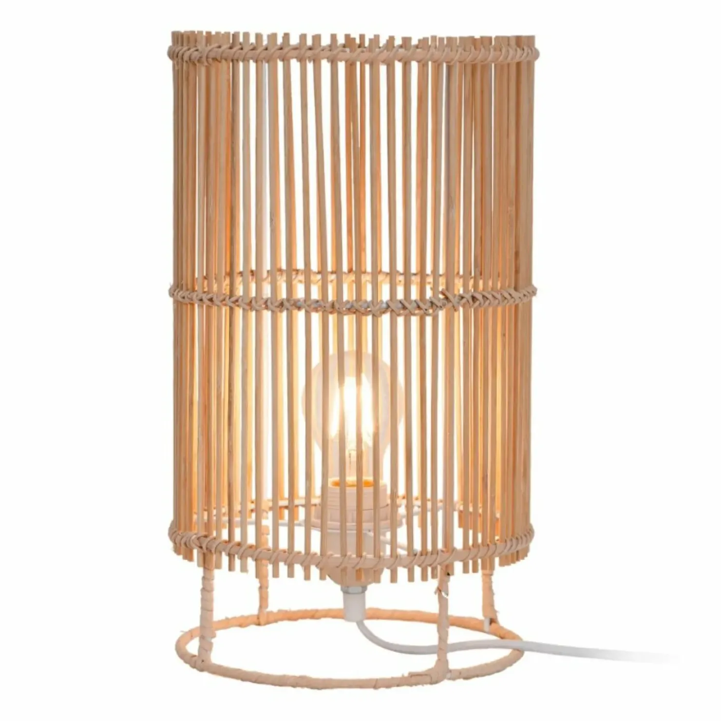 Bambusowa lampka stołowa w stylu eco P18224-1T-D20 z serii EDIN | Kaja*Sklep Kaja Outlet
