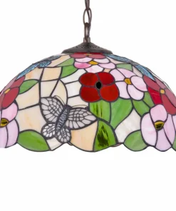 Barwna lampa wisząca do salonu, witraż K-P161386 z serii BUTTERFLY*Sklep Kaja Outlet