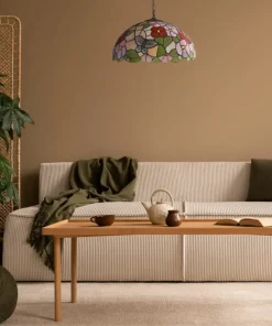 Barwna lampa wisząca do salonu, witraż K-P161386 z serii BUTTERFLY*Sklep Kaja Outlet