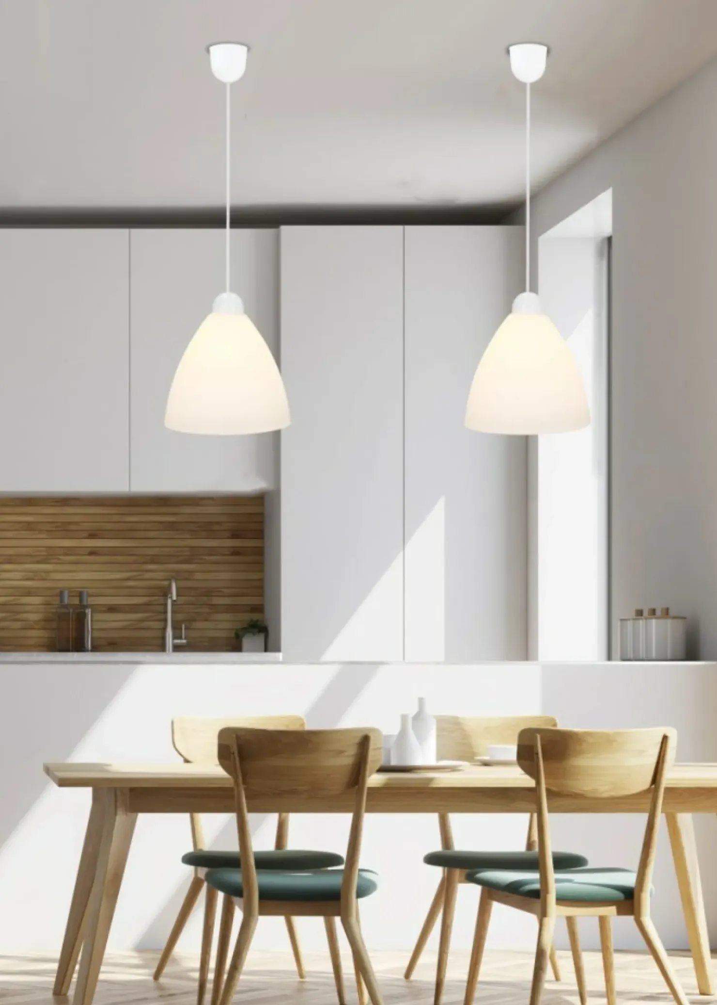 Biała, klasyczna lampa wisząca z kloszem 31-16287 z serii MENTI | Kaja*Sklep Kaja Sale