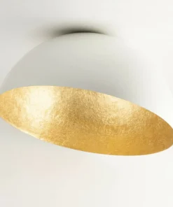 Outlet Sklep Kaja Biała kopuła sufitowa ze złotym środkiem SIG 32465 - SFERA 50 B/ZŁ