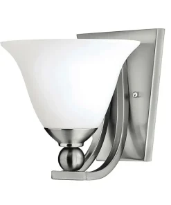 Biała lampa ścienna, stelaż nikiel HK-BOLLA1 z serii BOLLA*Sklep Kaja Flash Sale