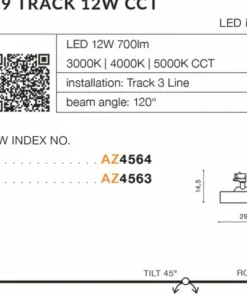 Biała lampa LED do szyny 3-fazowej AZ4564 LINNEA | Kaja Oświetlenie*Sklep Kaja Outlet