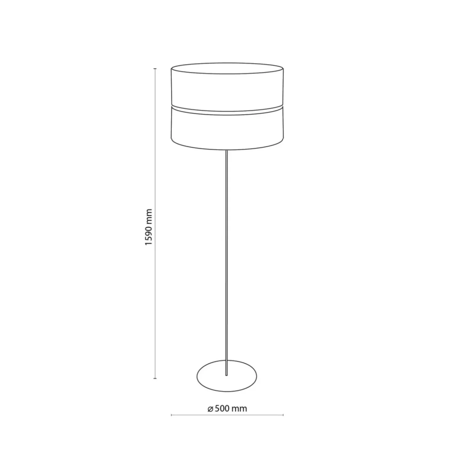 Biała lampa podłogowa z biało-złotym abażurem TK 5074 z serii HILTON*Sklep Kaja Outlet