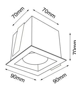 Biała lampa podtynkowa oczko 9x9cm ANT 3033 CAGE | Kaja Oświetlenie*Sklep Kaja Best Sale