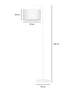 Biała lampa stojąca z otwartym abażurem 575/1 TRAPO | Kaja Oświetlenie*Sklep Kaja Hot