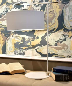 Biała lampa stołowa z abażurem BALANCE-TL-WPN z serii BALANCE*Sklep Kaja Store