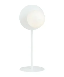 Biała lampa stołowa z m kloszem - dekoracja 1189/LN z serii OSLO*Sklep Kaja Outlet