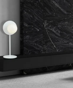 Biała lampa stołowa z m kloszem - dekoracja 1189/LN z serii OSLO*Sklep Kaja Outlet