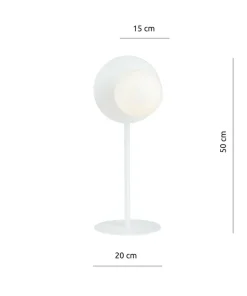 Biała lampa stołowa z m kloszem - dekoracja 1189/LN z serii OSLO*Sklep Kaja Outlet