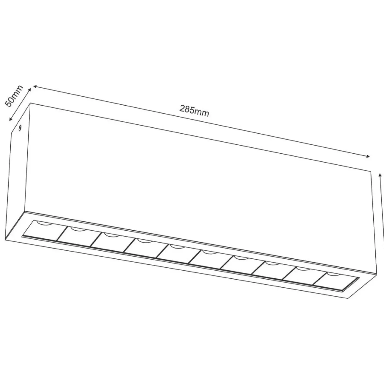 Biała lampa sufitowa box 9x28,5cm LED 3000K ANT 1043 z serii A-GLARE*Sklep Kaja Best Sale