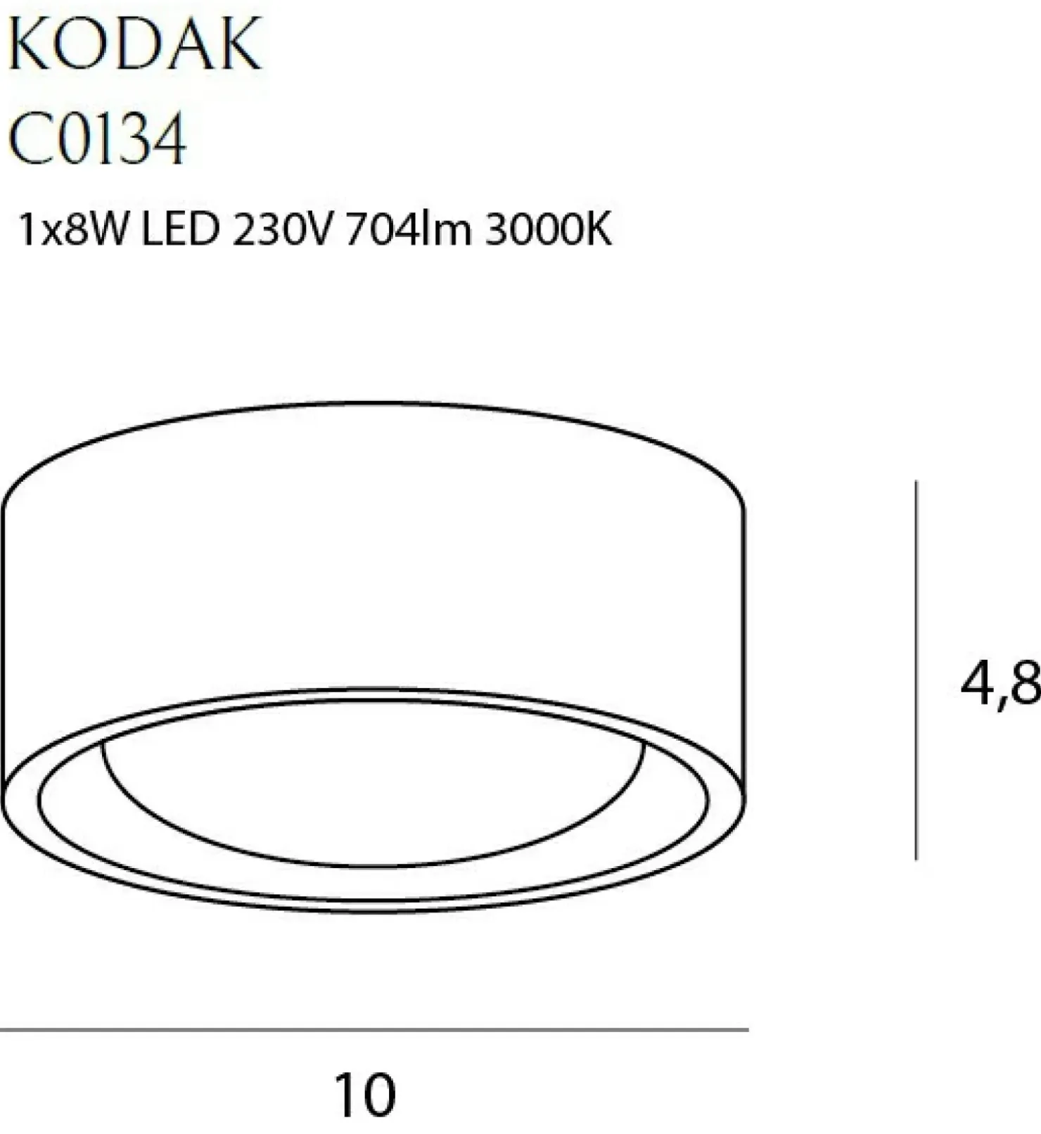 Biała lampa sufitowa o średnicy 10cm MX C0134 KODAK | Kaja Oświetlenie*Sklep Kaja Online
