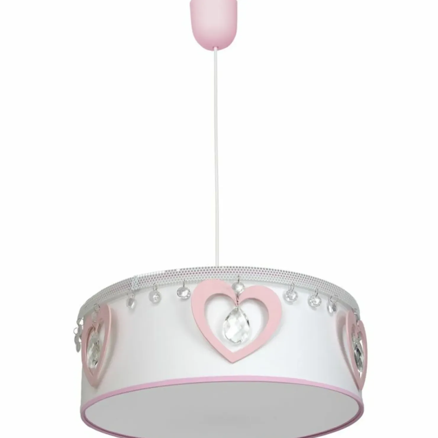 Discount Sklep Kaja Biała lampa wisząca do pokoju dziewczynki MLP8278 HEART | Kaja