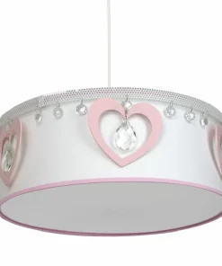 Discount Sklep Kaja Biała lampa wisząca do pokoju dziewczynki MLP8278 HEART | Kaja