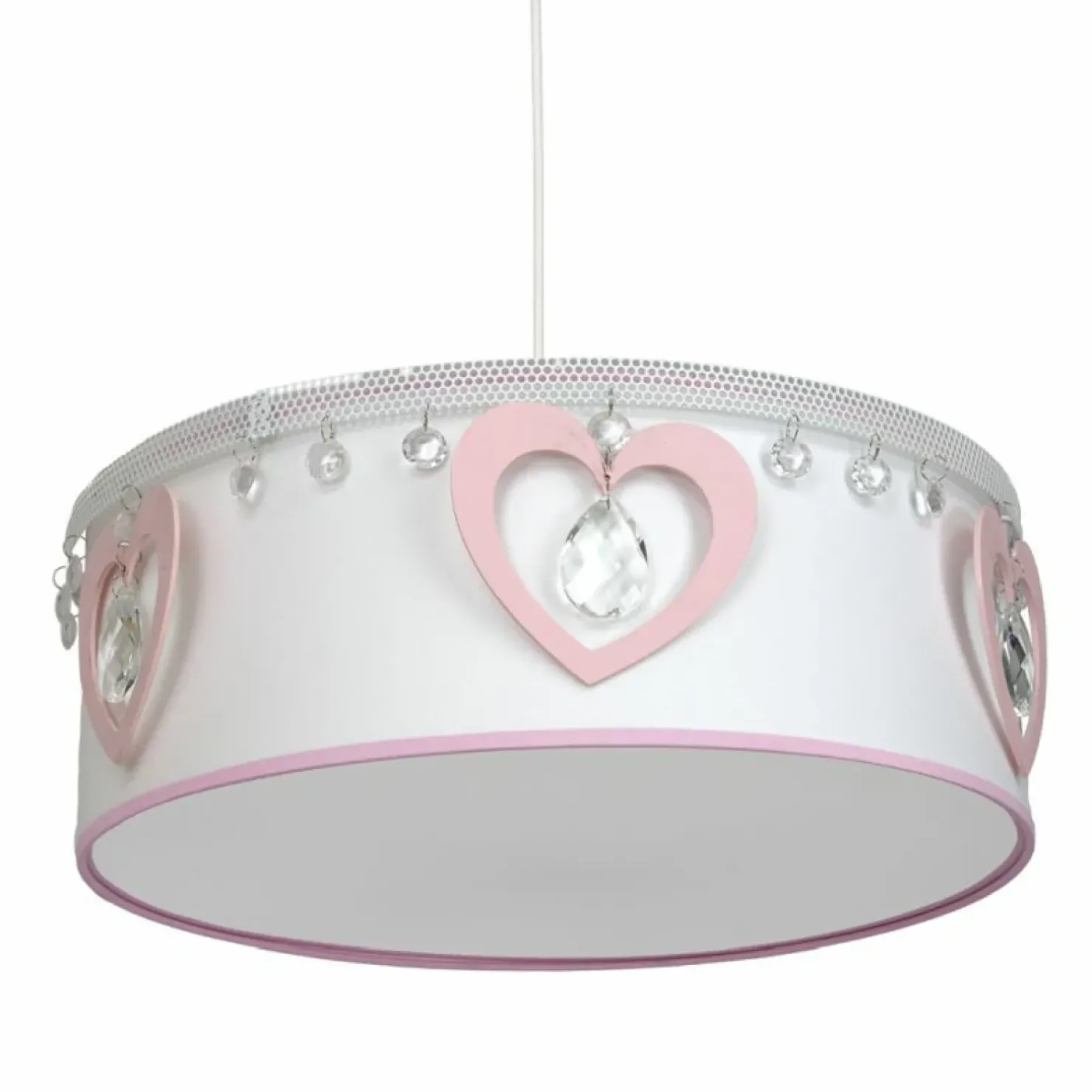 Discount Sklep Kaja Biała lampa wisząca do pokoju dziewczynki MLP8278 HEART | Kaja