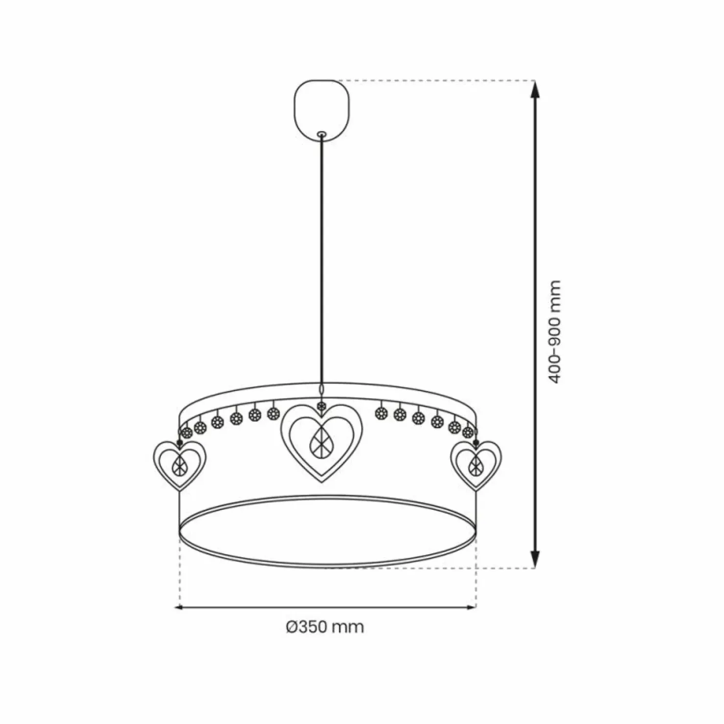 Discount Sklep Kaja Biała lampa wisząca do pokoju dziewczynki MLP8278 HEART | Kaja