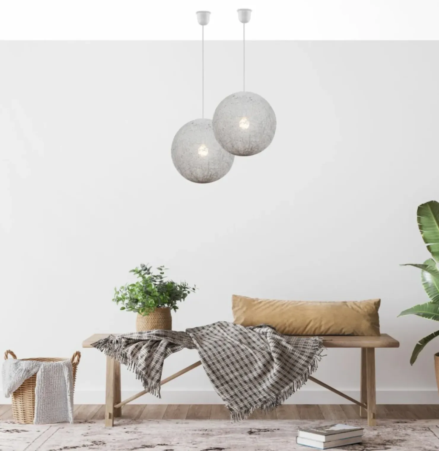 Biała lampa wisząca do sypialni 31-26944 CARUBA | Kaja Oświetlenie*Sklep Kaja Cheap