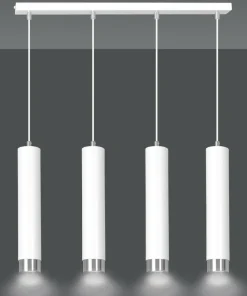 Flash Sale Sklep Kaja Biała lampa wisząca na listwie 4 źródła światła 641/4 | Kaja