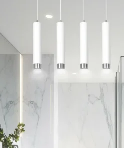 Flash Sale Sklep Kaja Biała lampa wisząca na listwie 4 źródła światła 641/4 | Kaja