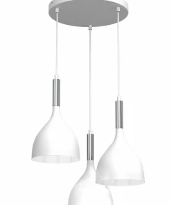 Shop Sklep Kaja Biała lampa wisząca, srebrne dekoracje LX 3901 z serii NOAK | Kaja