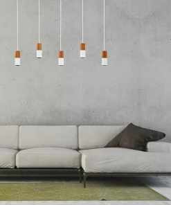 Cheap Sklep Kaja Biała lampa wisząca z 6 tubami z drewna TK 6308 ELIT | Kaja drewno