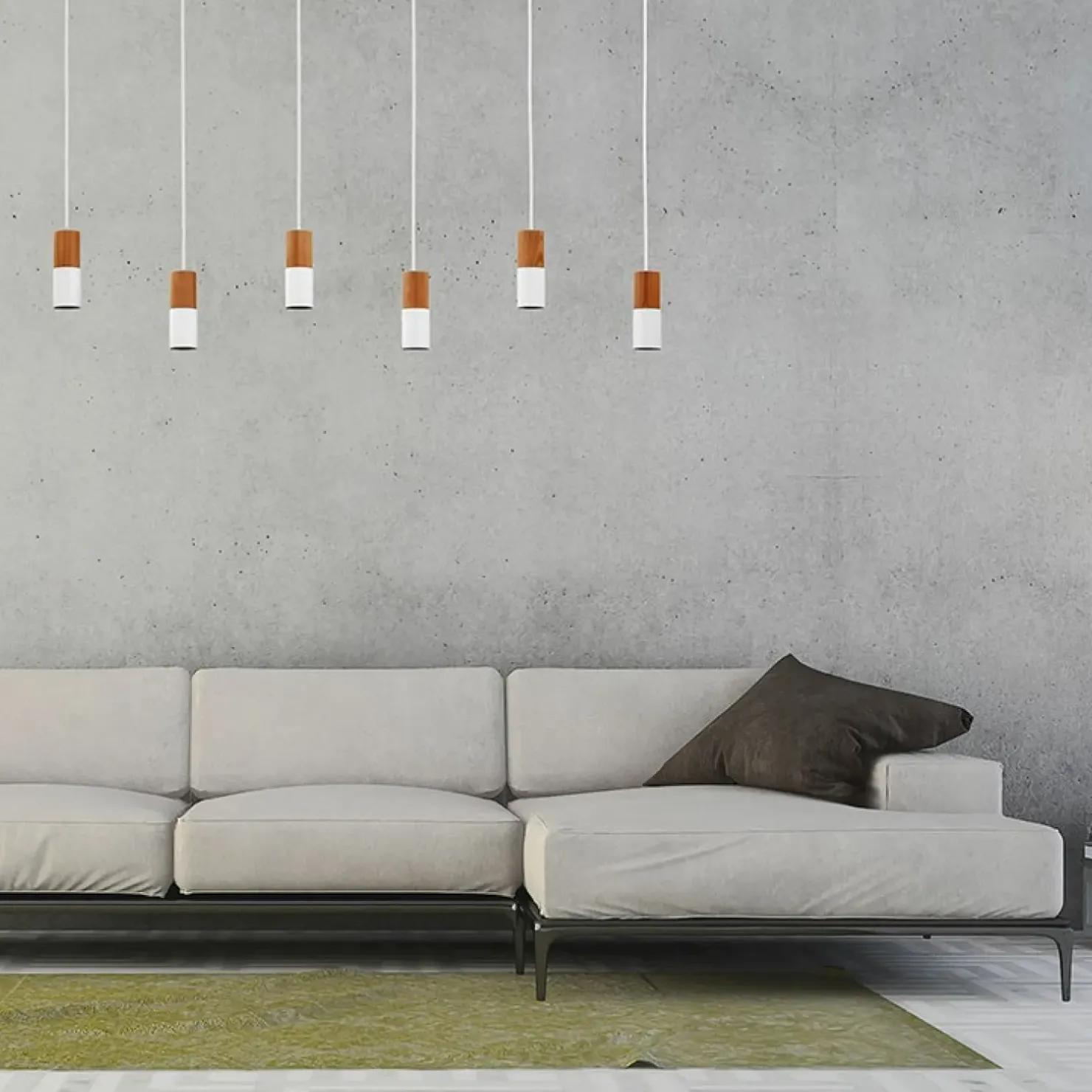 Cheap Sklep Kaja Biała lampa wisząca z 6 tubami z drewna TK 6308 ELIT | Kaja drewno