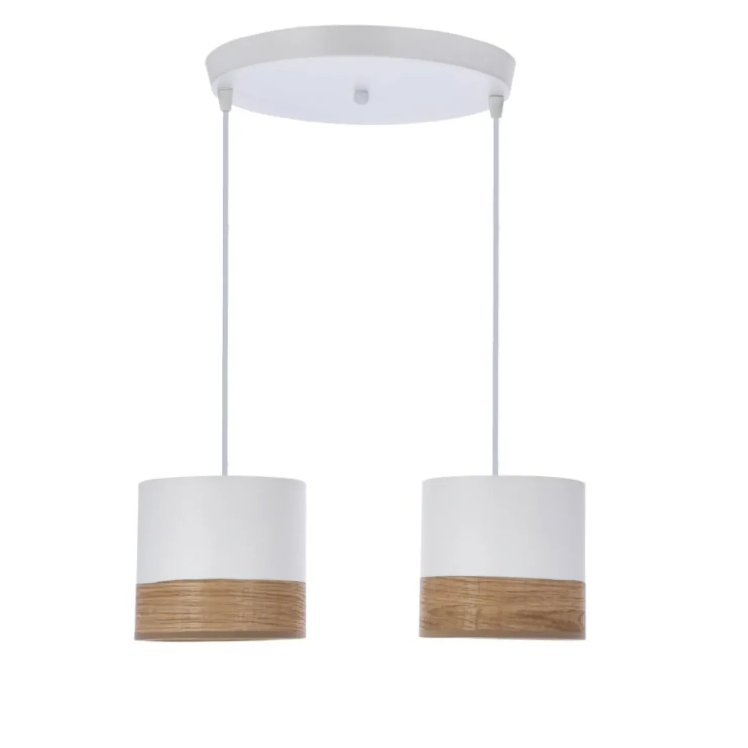 Shop Sklep Kaja Biała lampa wisząca z abażurami, do sypialni 32-17567 z serii BIANCO