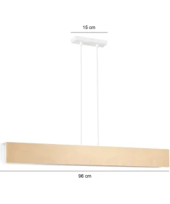 Store Sklep Kaja Biała lampa wisząca z drewnianymi elementami 611/4 | Kaja Oświetlenie