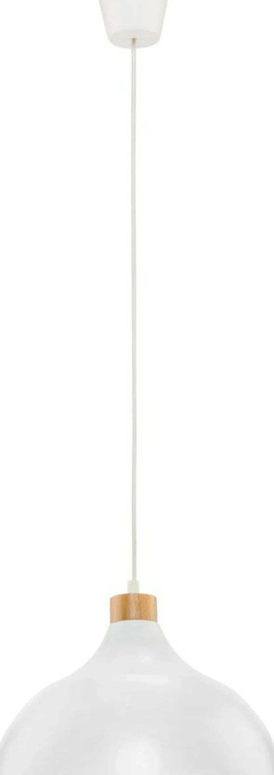 Biała lampa wisząca z elementem drewna TK 2070 CAP | Kaja Oświetlenie*Sklep Kaja Cheap