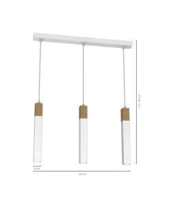 Flash Sale Sklep Kaja Biała lampa wisząca z trzema zwisami MLP7476 z serii SOLO SAWN | Kaja Oświetleni