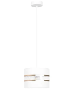 Biała lampa wisząca ze złotymi dekoracjami K-5210 z serii VICTORIA*Sklep Kaja Sale