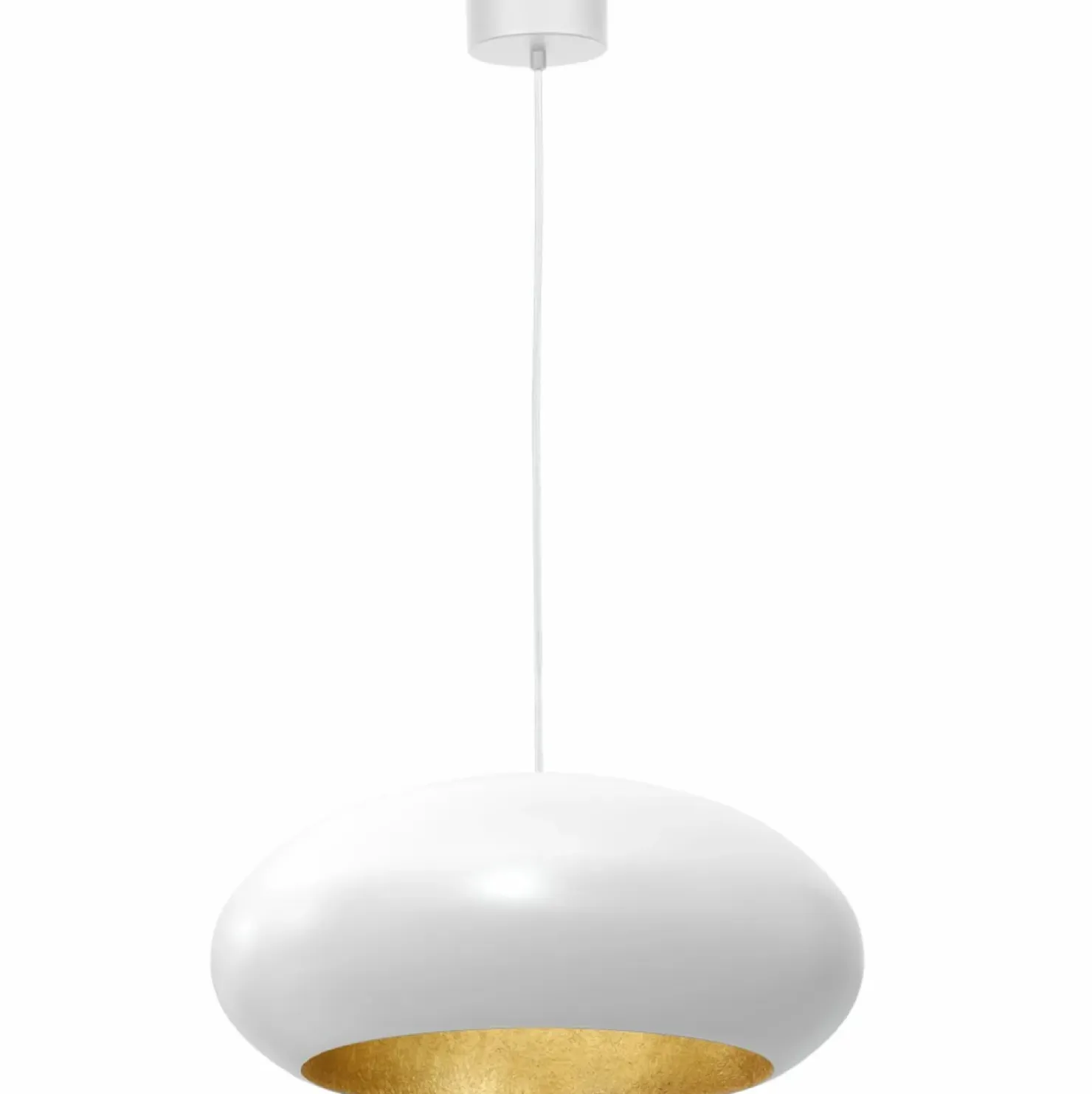 Store Sklep Kaja Biała lampa wisząca, ze złotym wnętrzem LX 1677 z serii COMPO | Kaja