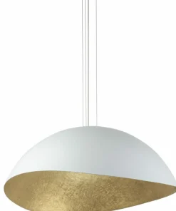 Shop Sklep Kaja Biała lampa wisząca ze złotym wnętrzem SIG 40615 z serii SOLARIS